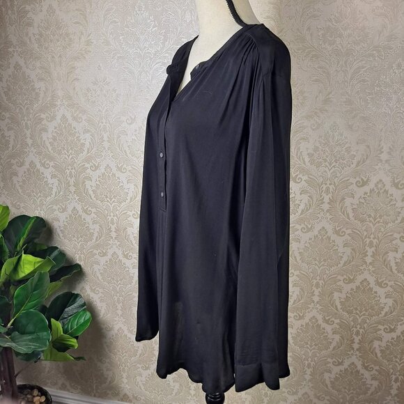 Old Navy Size XXL “The Tunic Shirt” Black Long Sleeve Round Collar Lightweight - Picture 6 of 13